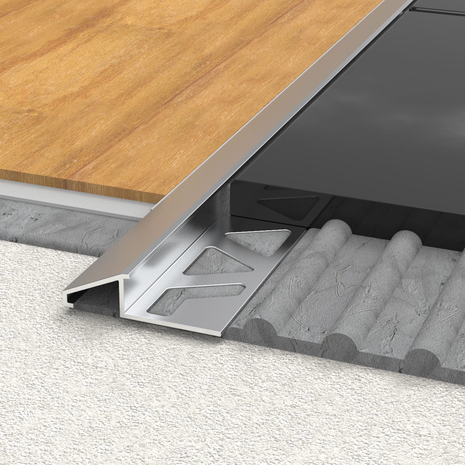 Aluminum transition profile - SB09 - ARFEN - for tile / anti-slip