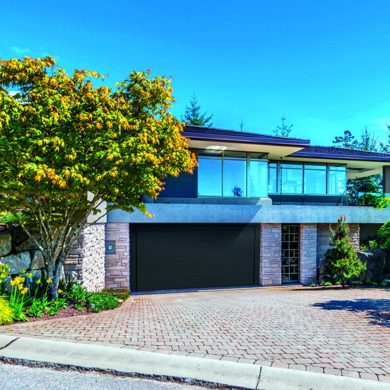 Overlap garage door AIR Delta Overlap sheet steel / polyurethane foam / automatic