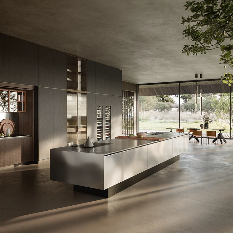 Contemporary kitchen - NOVANTA - Boffi - stainless steel / island ...