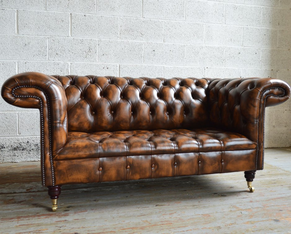 Chesterfield sofa - 1857 - Abode Sofas - brown / leather / 2-person