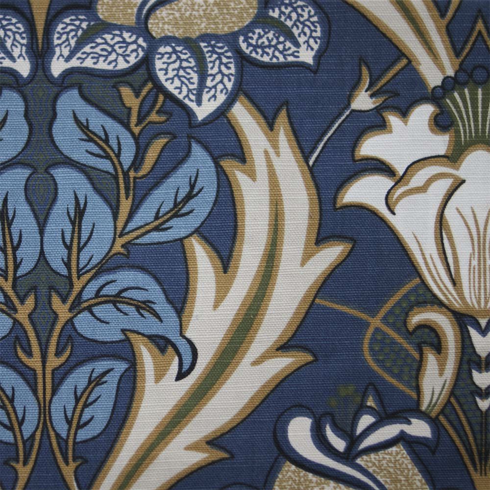 Upholstery Fabric For Curtains Floral Pattern Cotton Navy