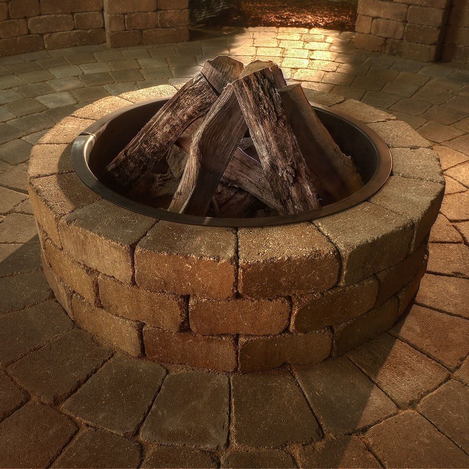 Wood-burning fire pit - Grand Fire Ring Kit - ACKER STONE - steel ...