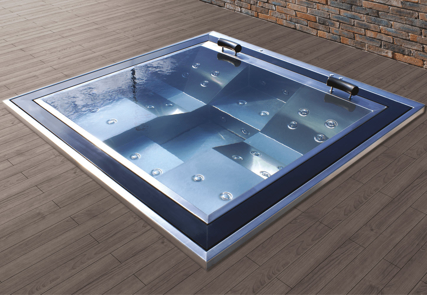 Builtin hot tub AWD square / 2person / stainless steel