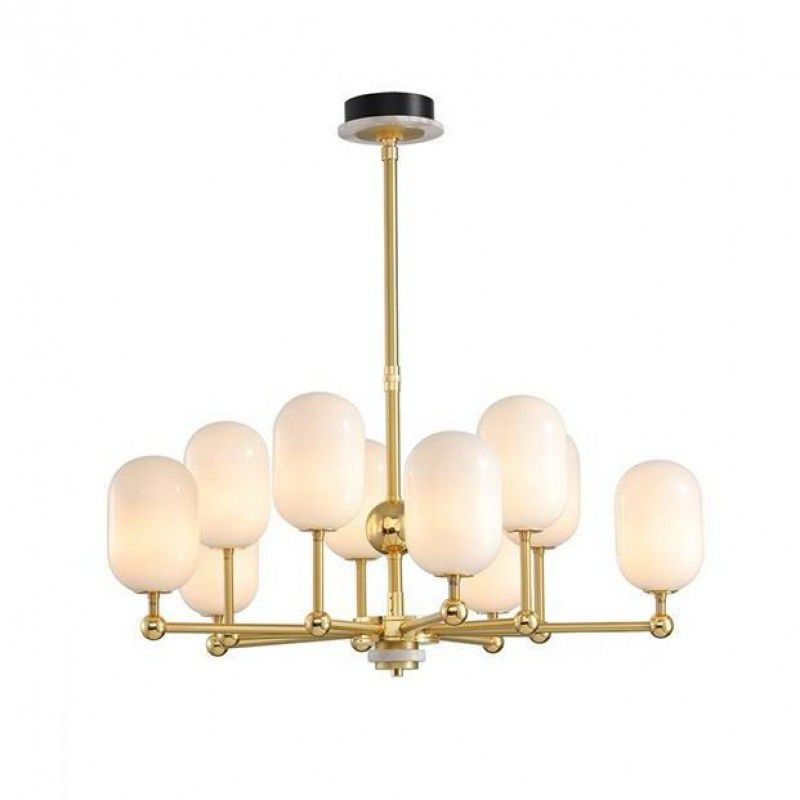 Art Deco chandelier - IQ8138 BLOWN - Alan Mizrahi Lighting - glass ...