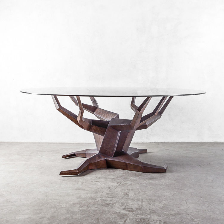 Original design dining table MOLAVE industriaedition solid wood