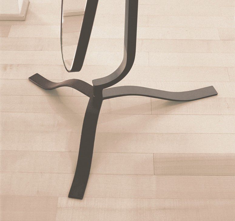 Floor Standing Mirror Contemporary Oval Wrought Iron