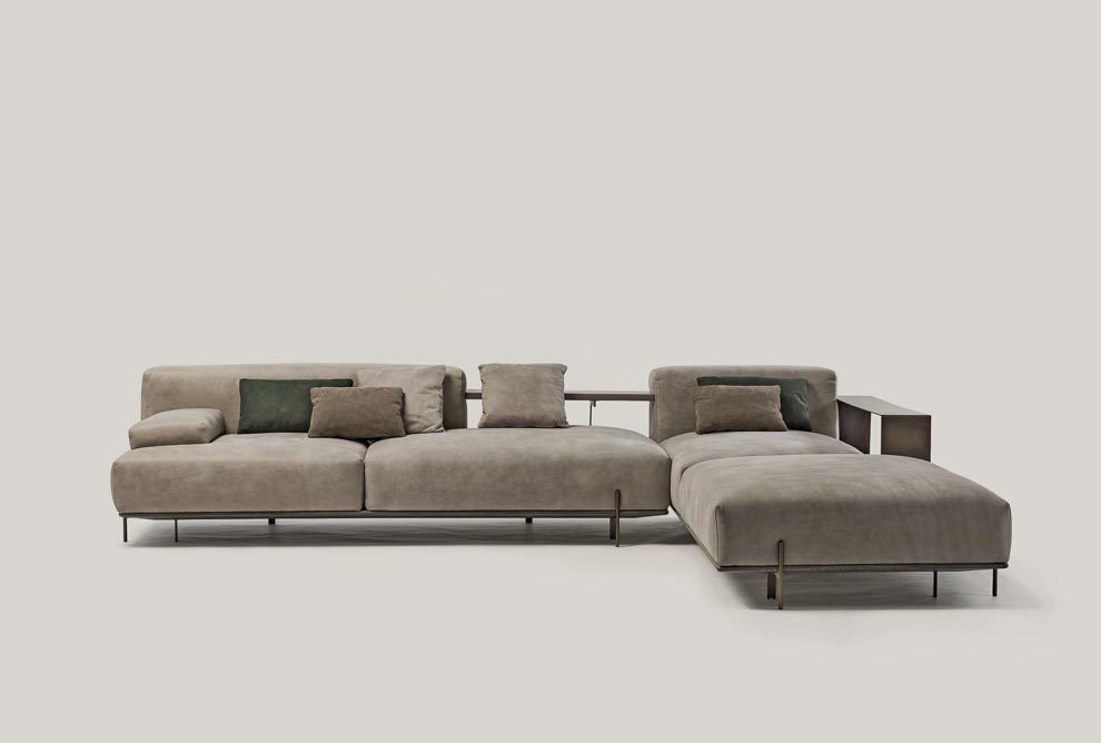 Modular Sofa Soho Shake Design Contemporary Leather Bronze Modular Sofa Soho Shake Design