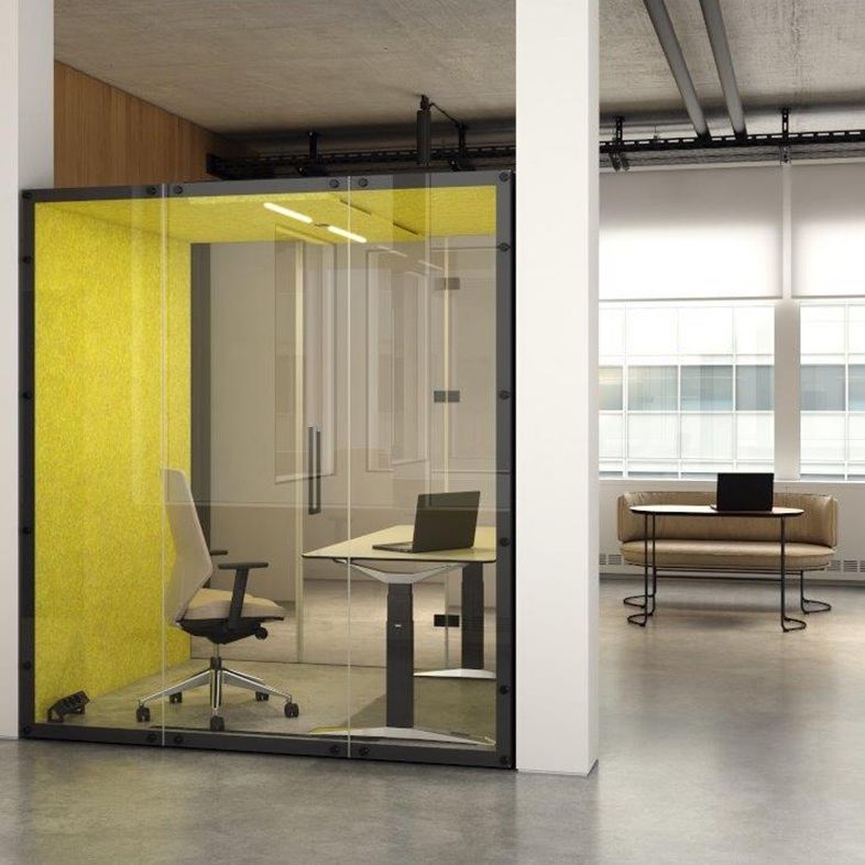 Acoustic privacy office space - WALL_3_BOX - vank - 1 person / glass