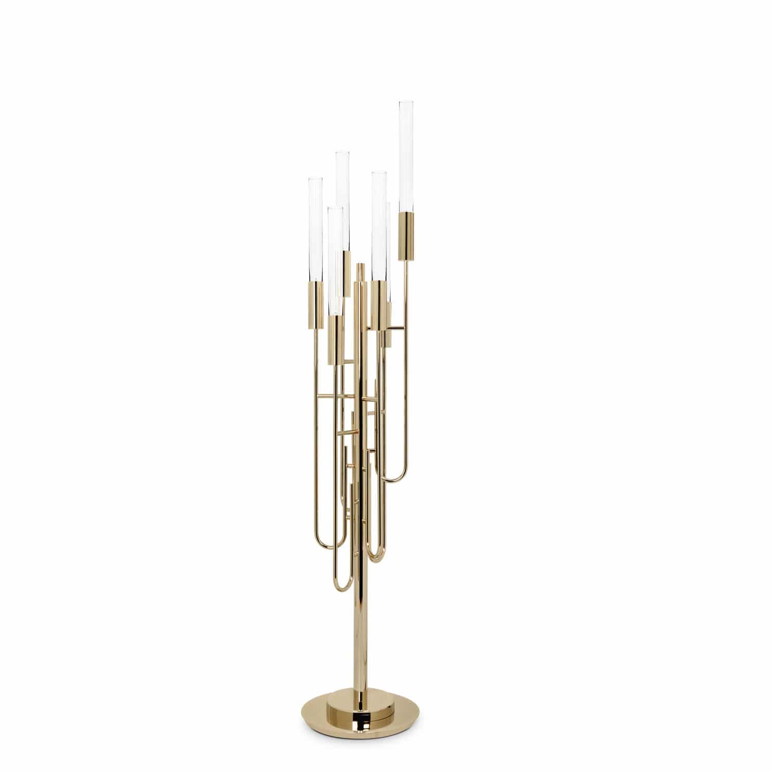 Floor Standing Lamp Contemporary Brass Gold Plated Brass