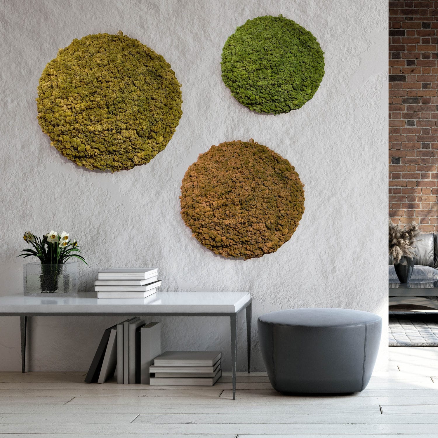 Flat preserved moss MOSSART DOMES BY NATURE for living frame