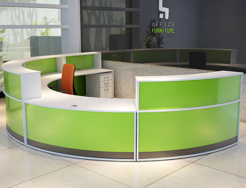 Semicircular Reception Desk Corner Modular Wooden