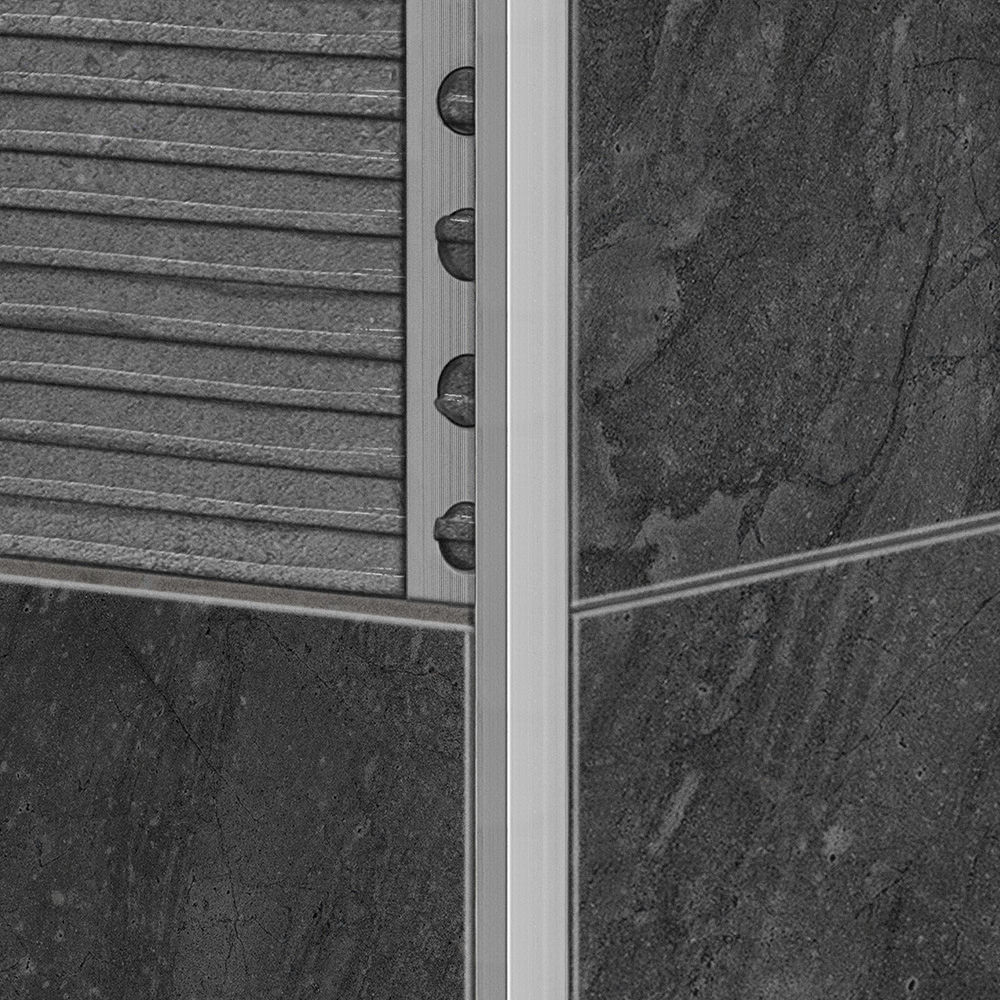Aluminum edge trim - R12X5 - ALUMACER® - for tile / outside corner / square