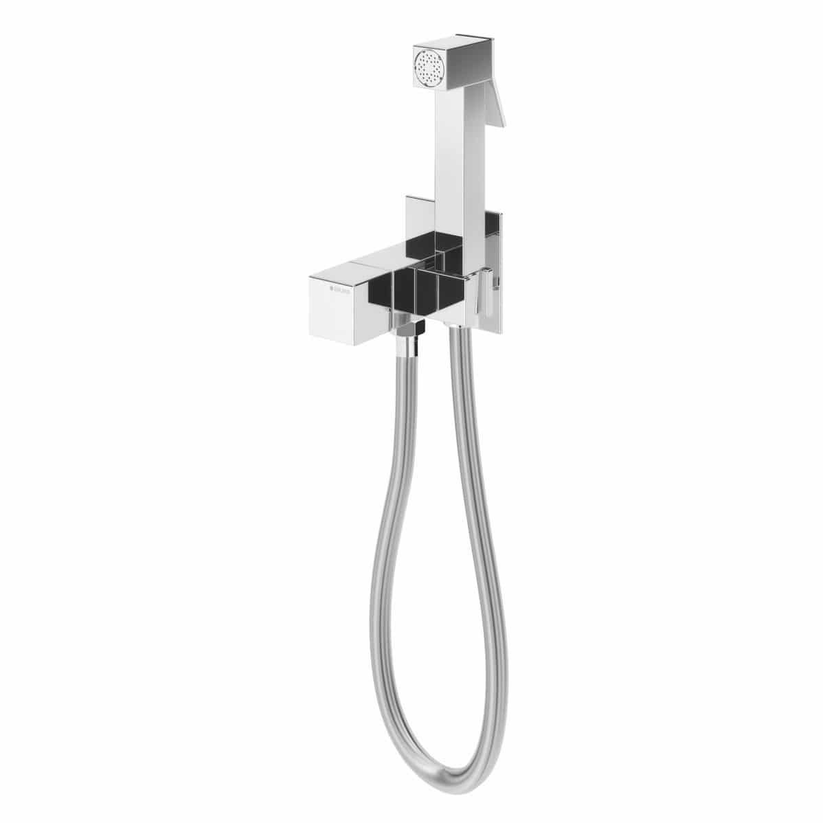 Toilet hand shower - QUADRA - Bruma - square / brass / contemporary