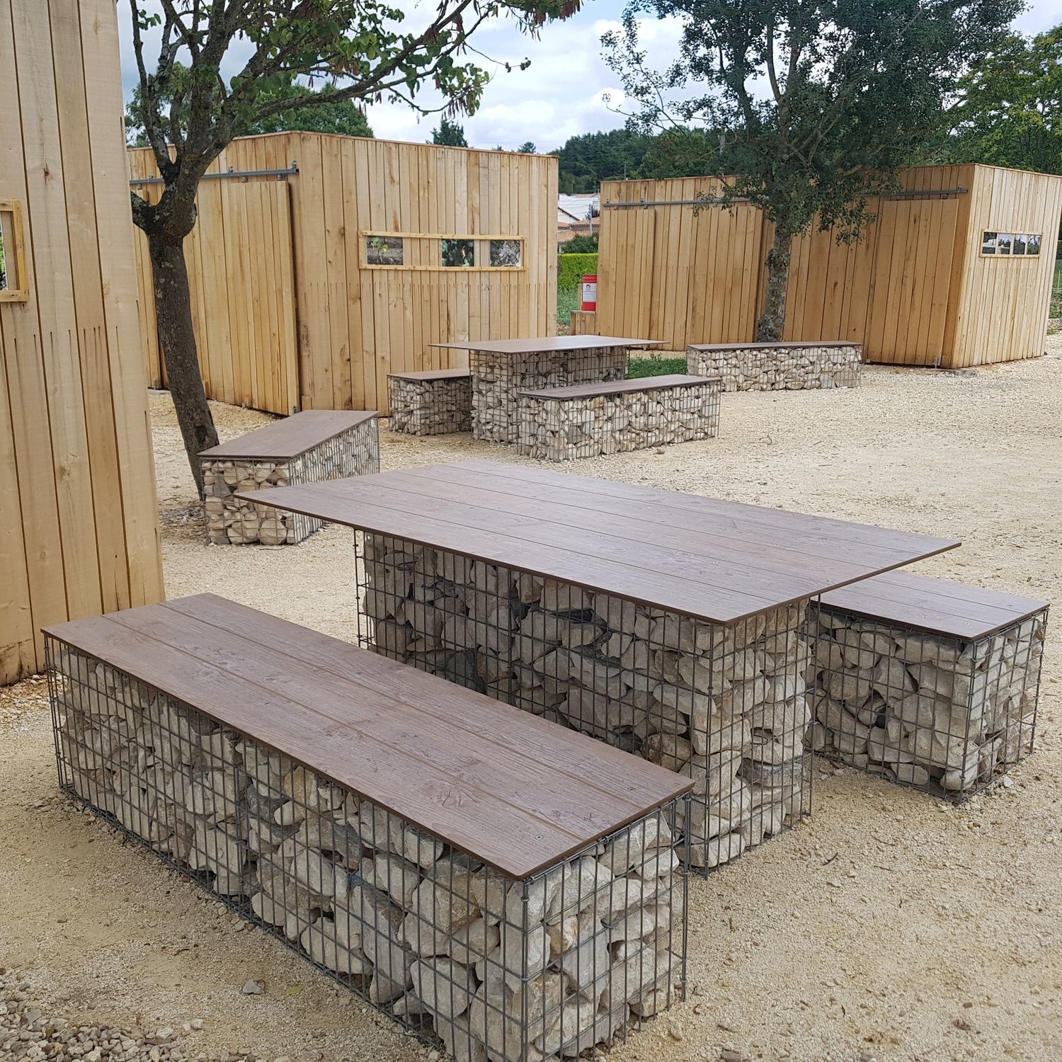 Original design picnic table COMPACT ID GABION L'AGENCE URBAINE
