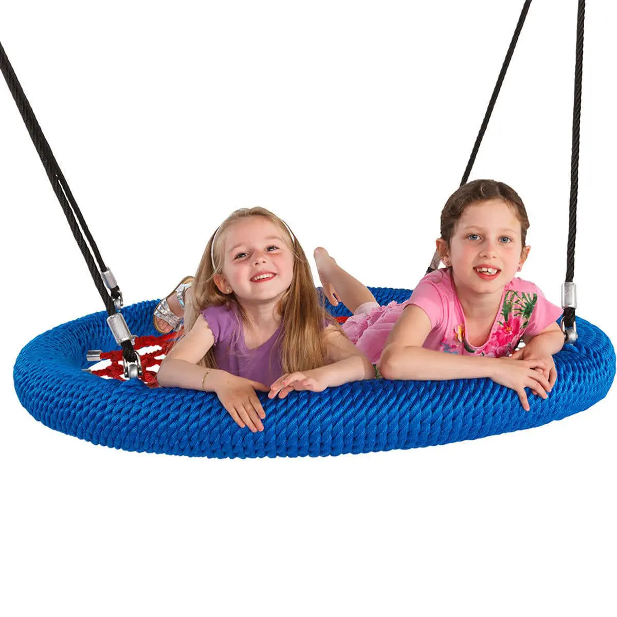 660 lbs Tree Nest Swing Web Spinner Plate for Kids+Steel Frame 2 Hanging Straps 