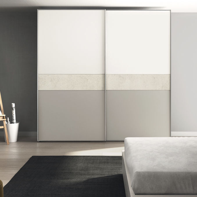 Contemporary wardrobe - YUME - Mobenia - MDF / sliding door / commercial