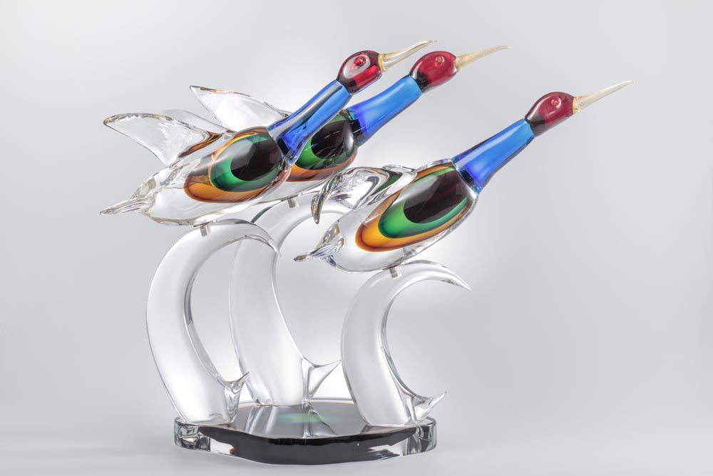 Murano glass sculpture - BIRDS - Zanetti Murano srl
