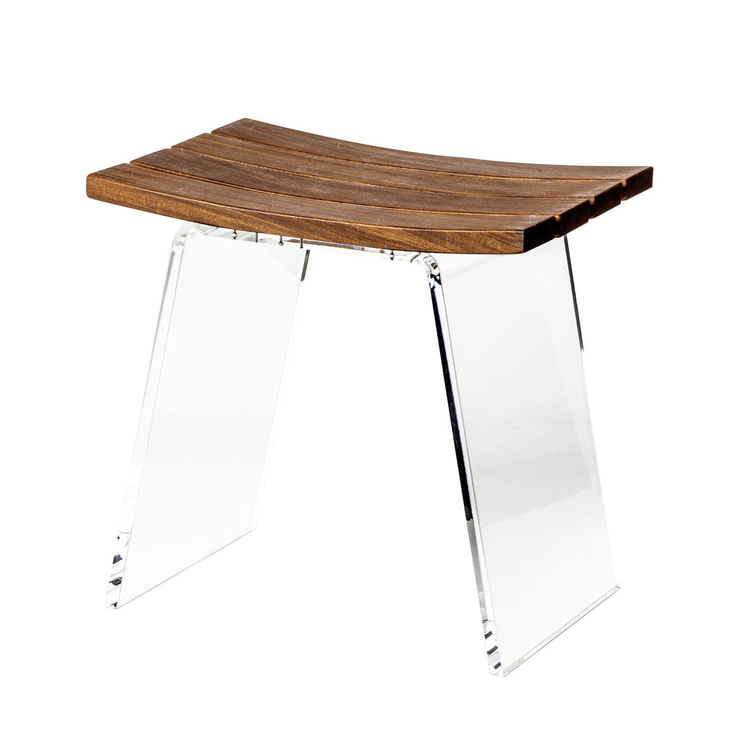 Contemporary shower stool - Koi - CIPI' - teak / Plexiglas® base / double