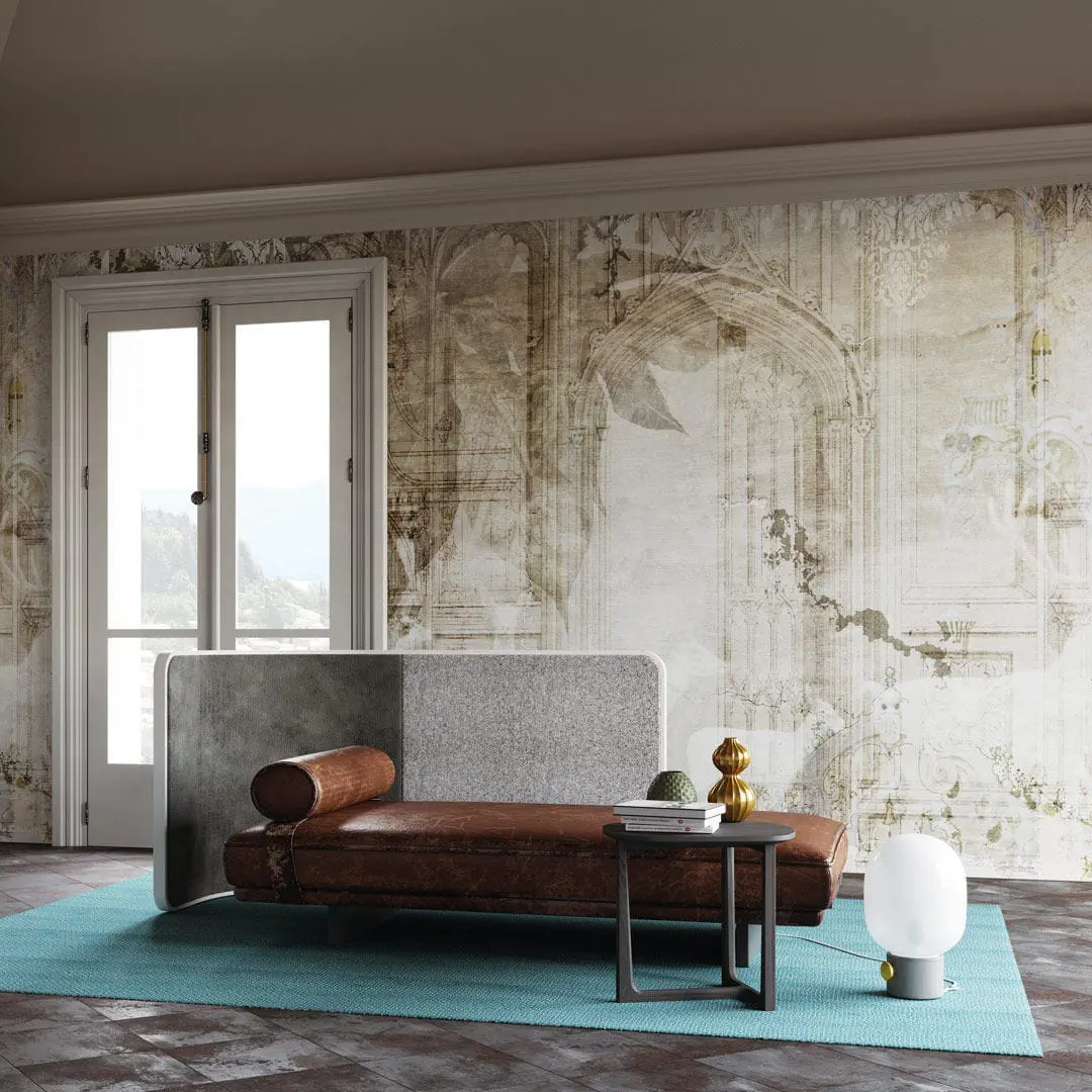 Vintage Wallpaper White Tecnografica Italian Wallcoverings Cellulose Fiber Nonwoven Fabric Fiberglass