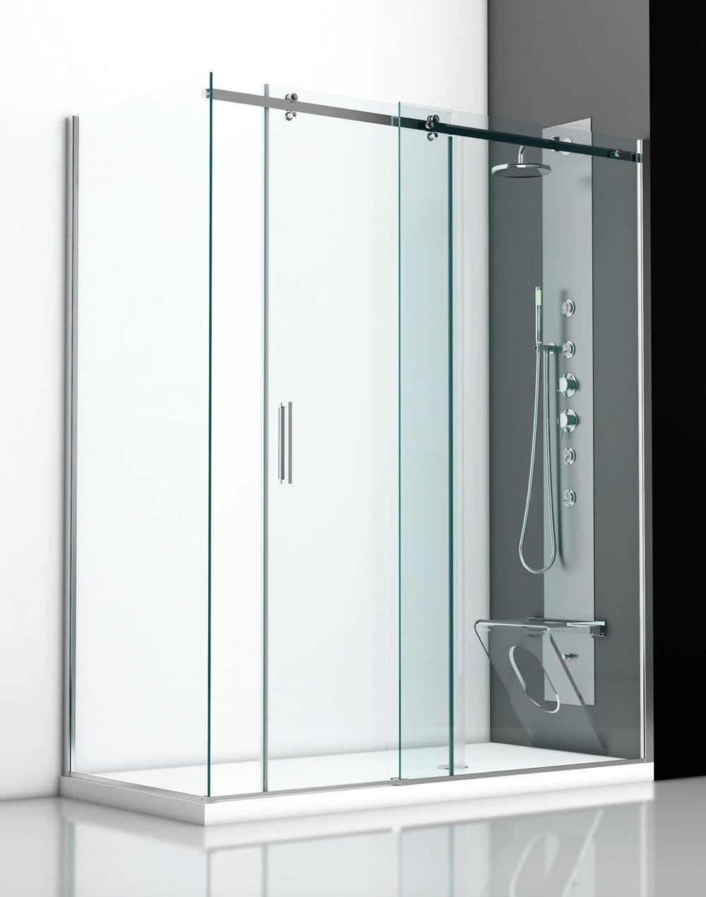 Sliding shower screen SMEPS THERMO DESIGN rectangular / corner