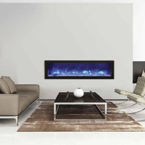 Electric Fireplace Contemporary Closed Hearth Built In Bi