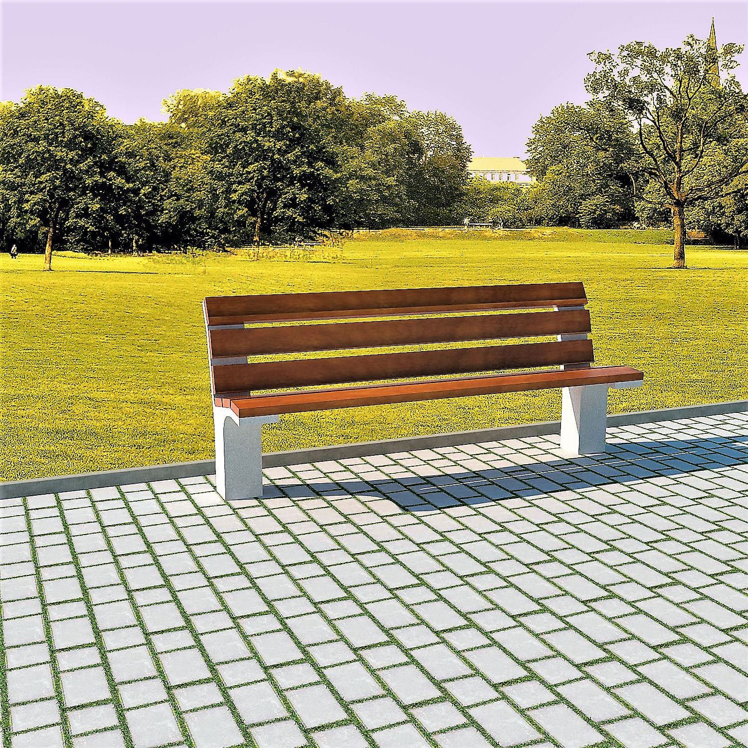 Contemporary public bench - UNIT - Mago Urban - wooden / concrete ...