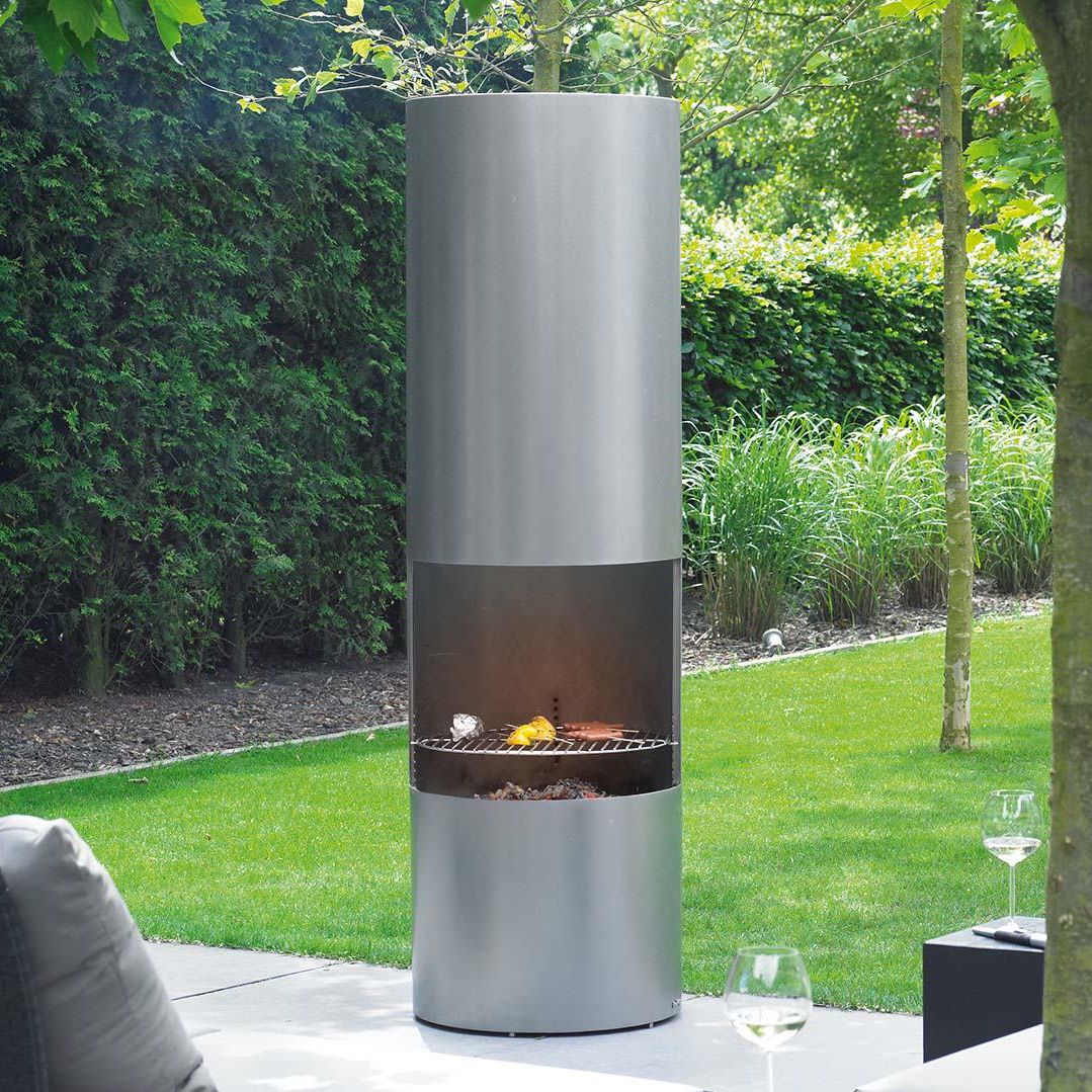 Gas Fireplace Contemporary Open Hearth Free Standing 912