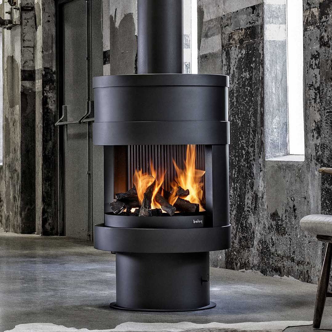 Gas Fireplace Wood Burning Contemporary Closed Hearth 993