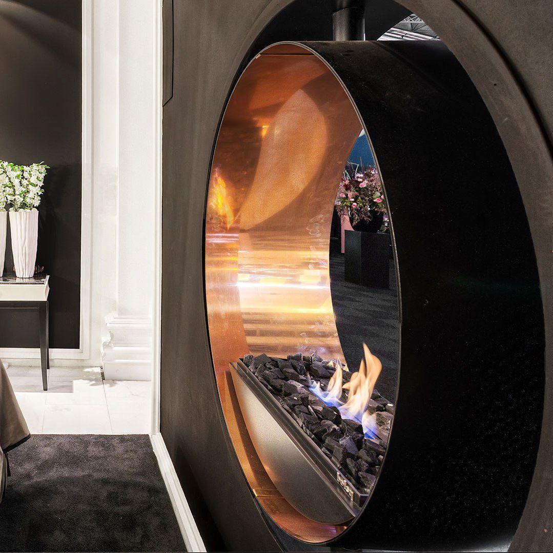 Gas Fireplace Contemporary Open Hearth Double Sided