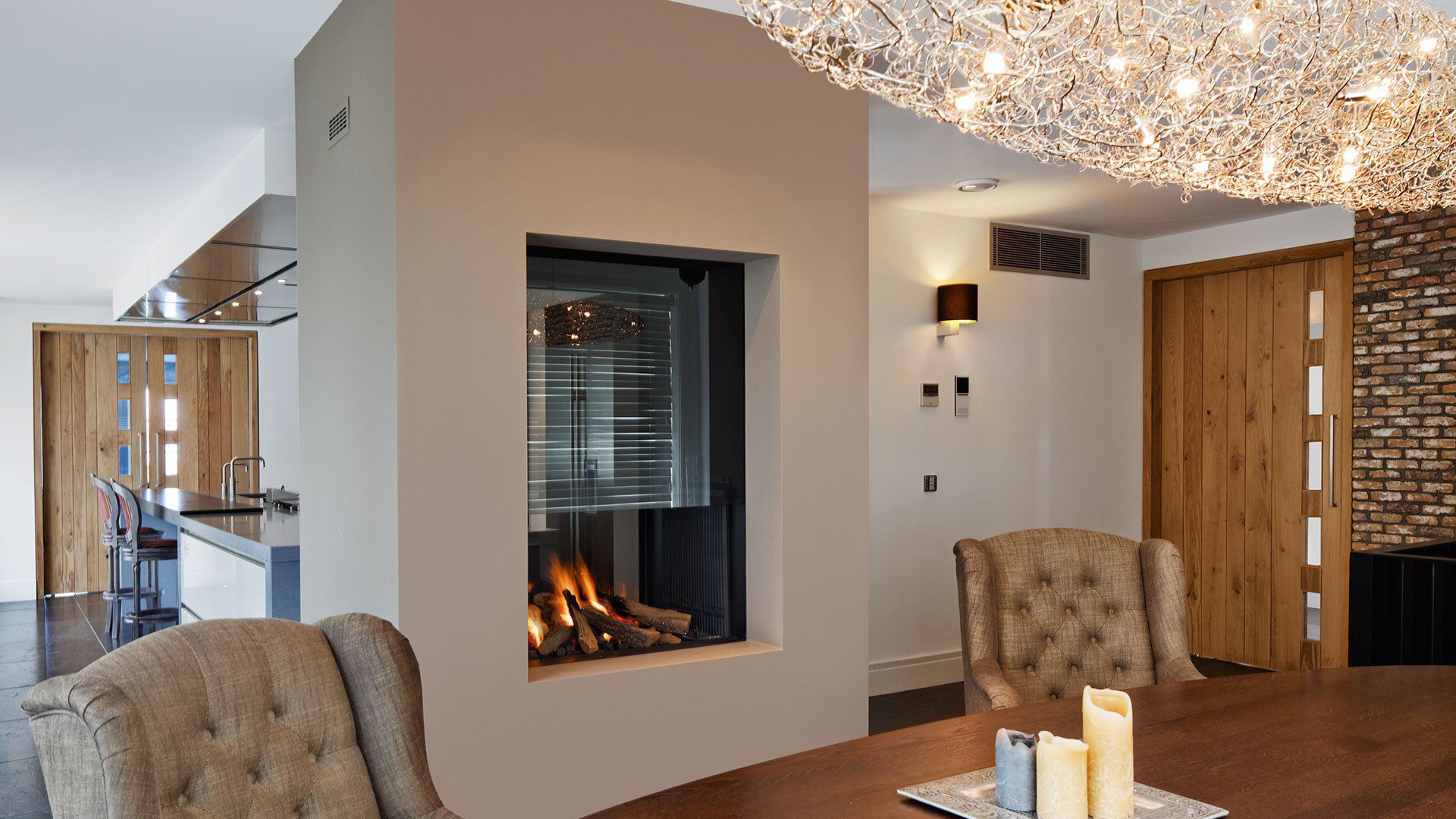 Wood Burning Fireplace Gas Contemporary Open Hearth 841t