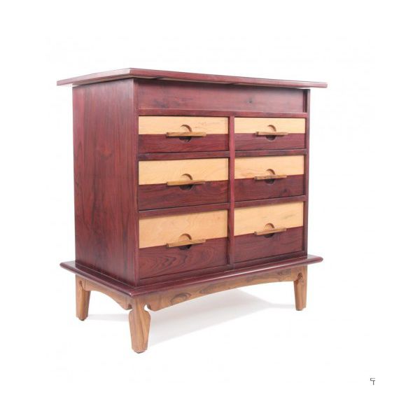 Contemporary Chest Of Drawers Solid Wood White Brown