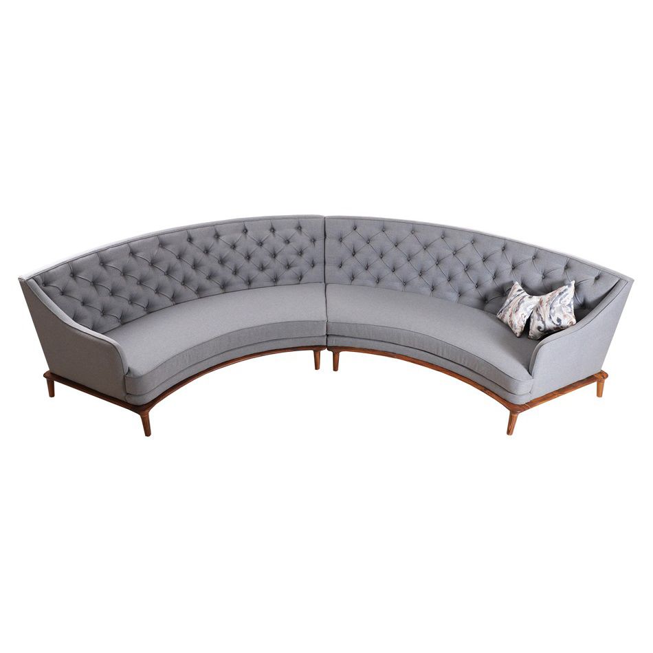 Semicircular Sofa Traditional Fabric Teak Poolringi
