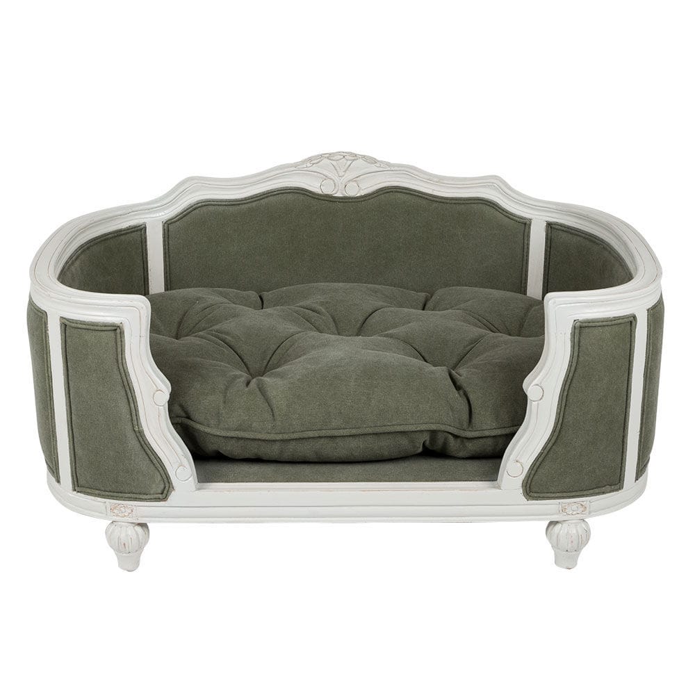 LORD LOU ペットベッドArthurケーン編み　リネンエクリュ Lord Lou Arthur upholstered design bed - Linen ecru - Muotitassu
