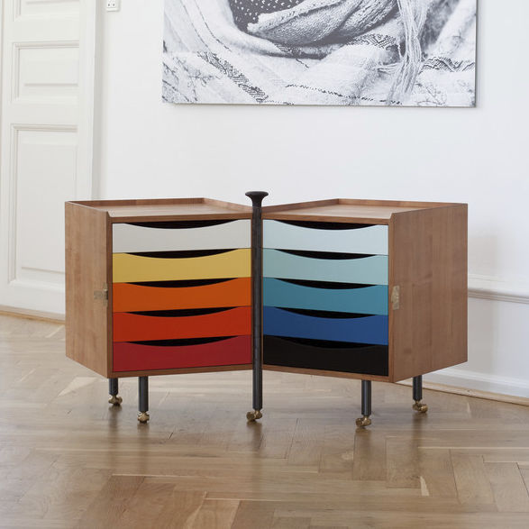 Scandinavian design sideboard - GLOVE - Finn Juhl - wooden / steel