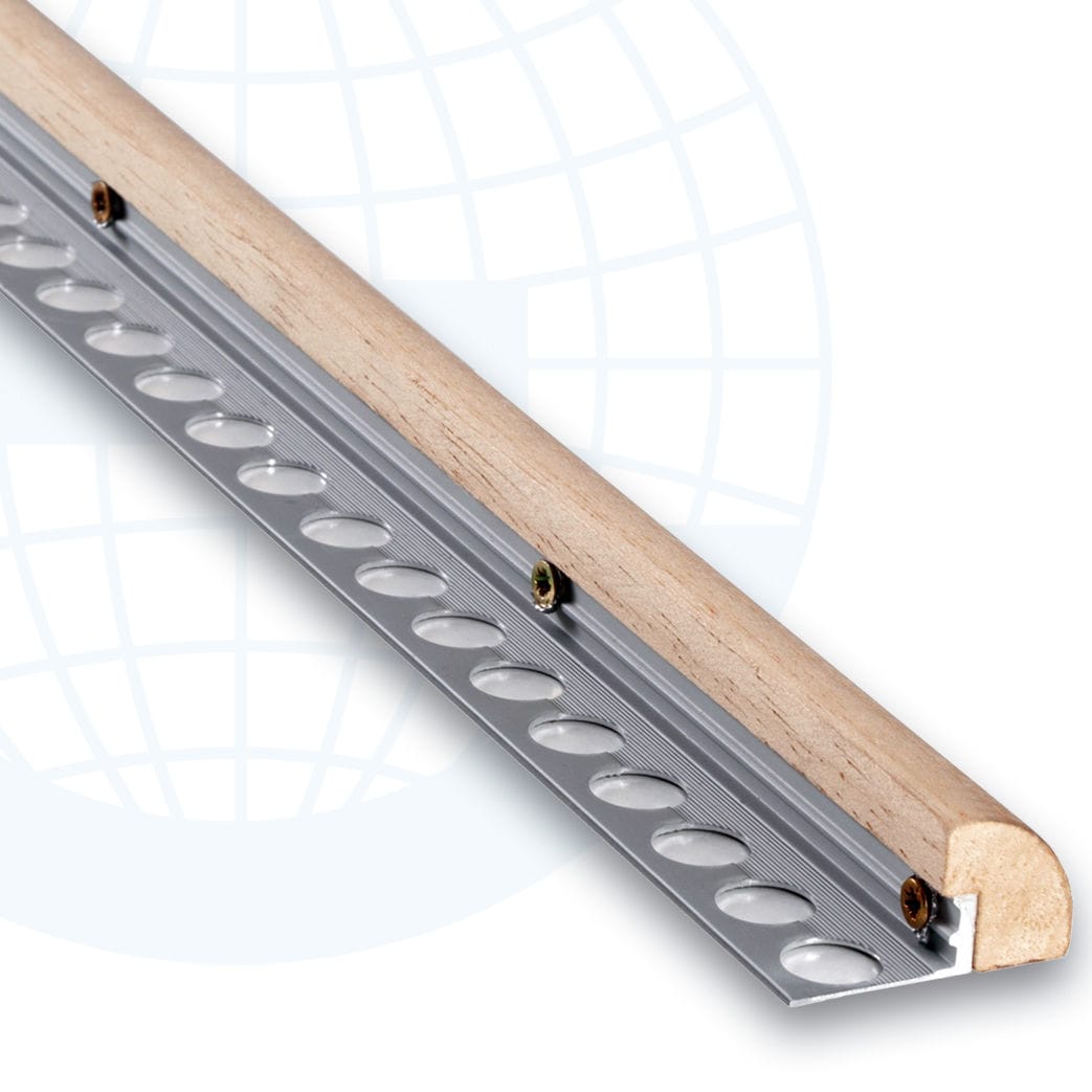 Wooden edge trim EUROCORNER 197N Euroshrink aluminum / for tile