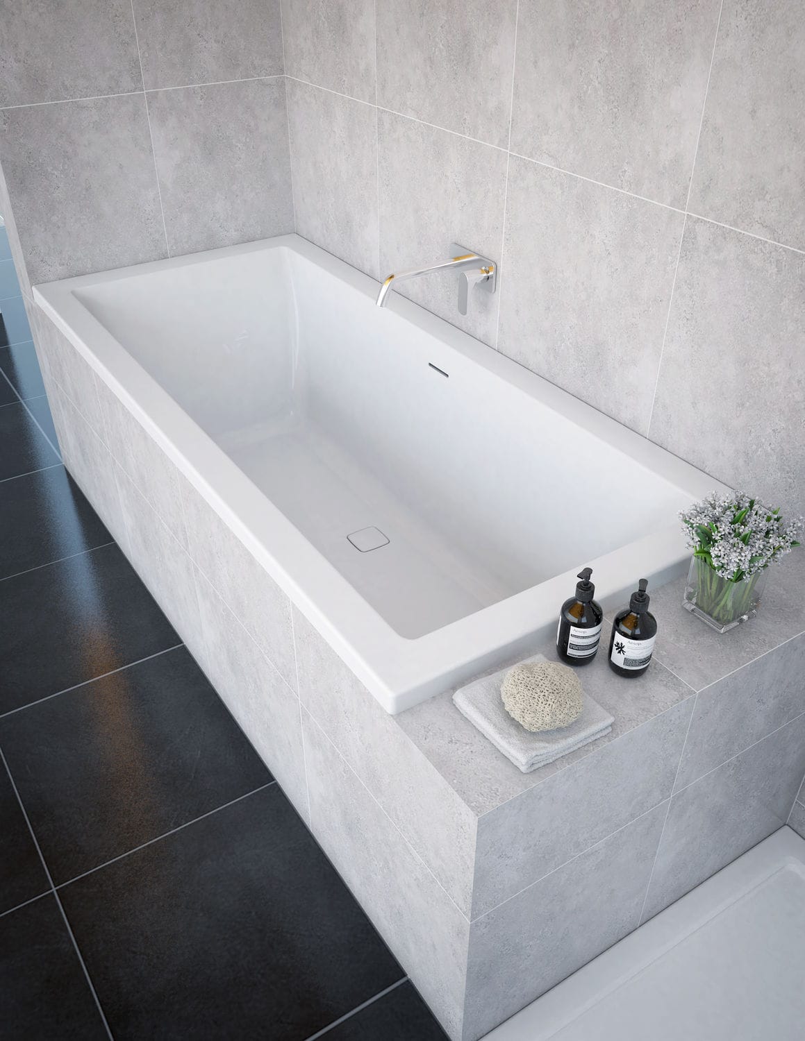 Bathtub with legs - VICTORIA - Aquaestil plus - thermal / acrylic / white