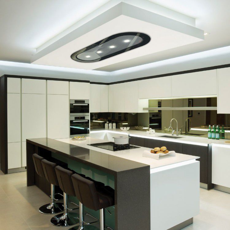 Ceiling Mounted Range Hood With Built In Lighting La 1200 Jupiter Luxair Cooker Hoods Kitchen Extractors