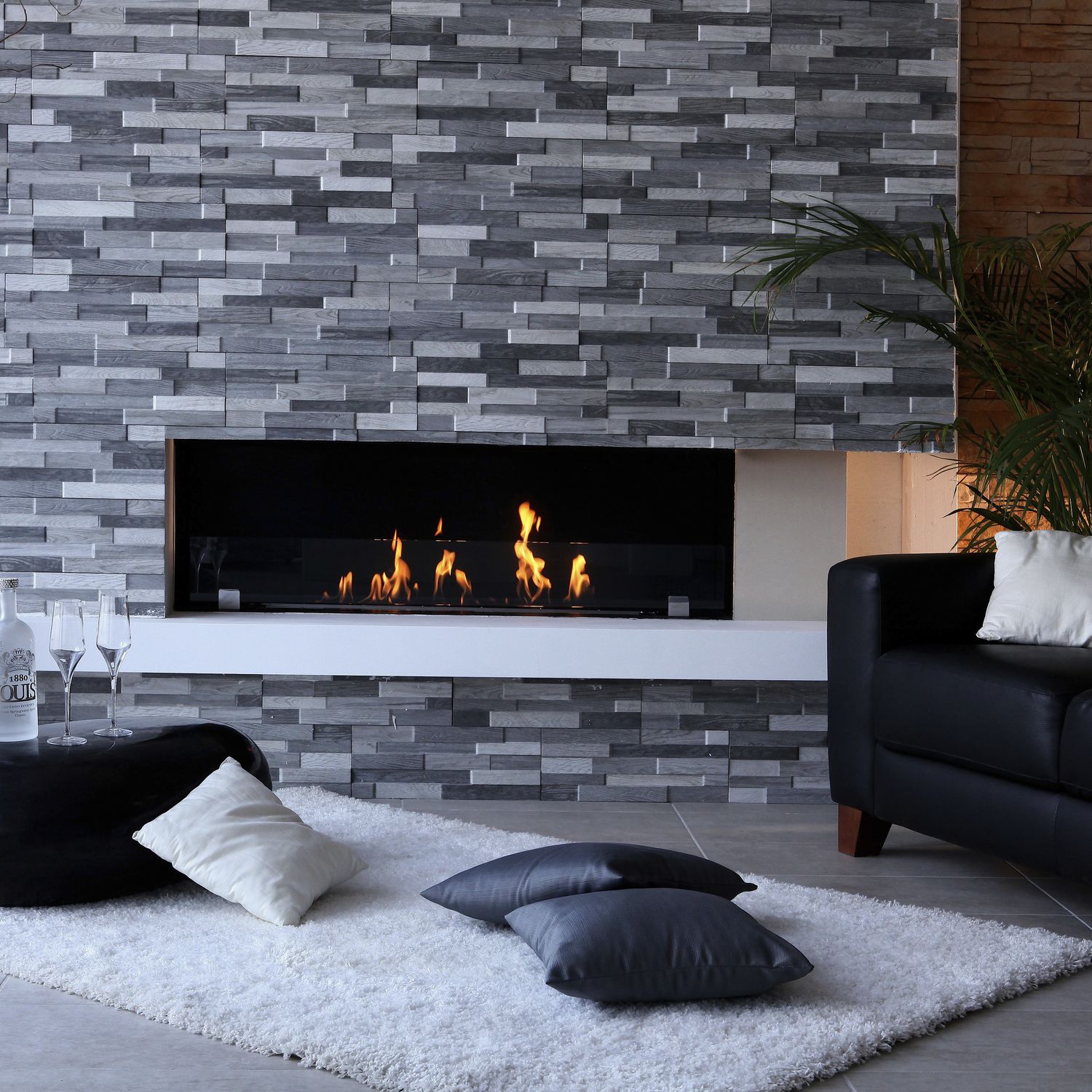 Bioethanol fireplace - BKBF-M - bioKamino - wall / contemporary / open ...