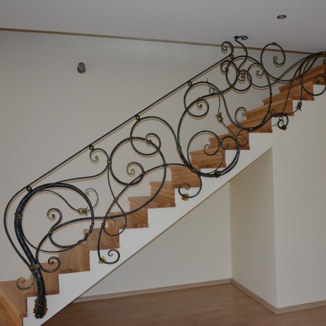 Wrought iron railing - 17 - La Forge Artistique - with bars / indoor ...