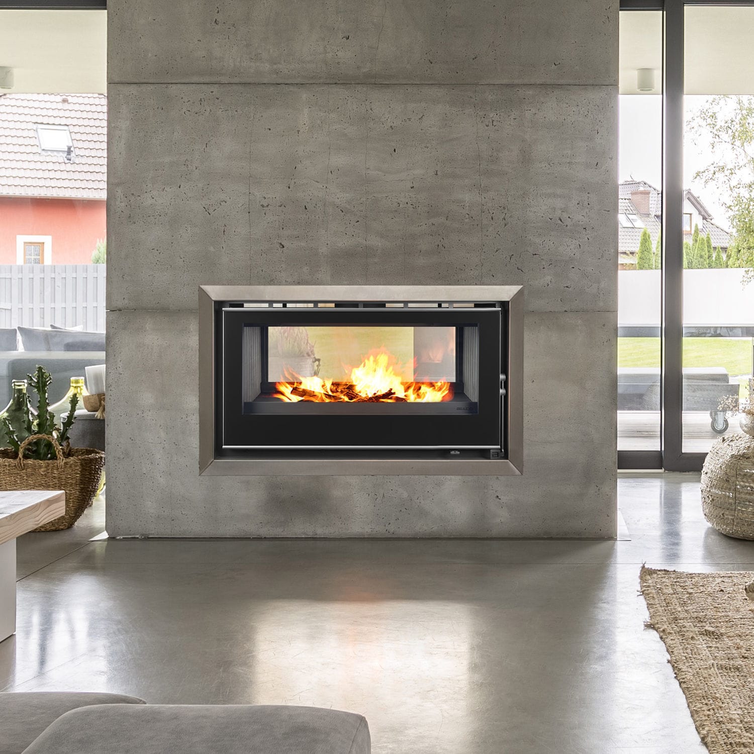 Double-sided fireplace insert - Llama Cristal 100 DF EcoDesign
