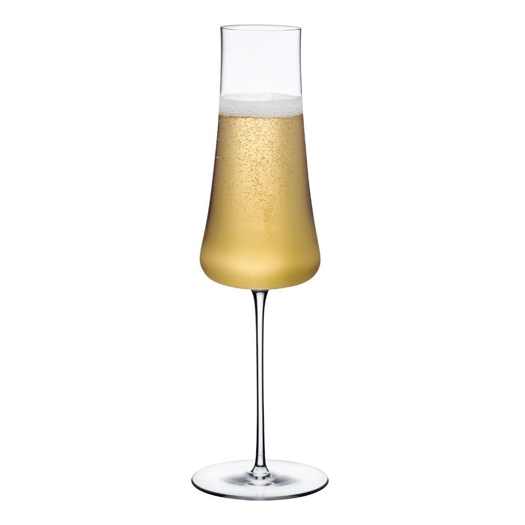 Glass champagne flute STEM ZERO nude commercial