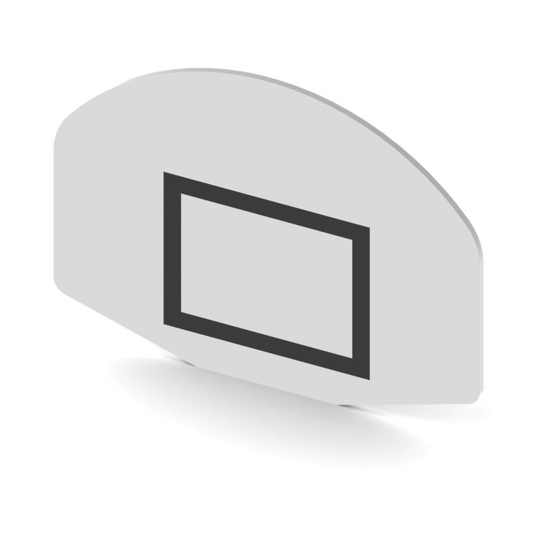 Plywood basketball backboard S14522 SODEX SPORT fiberglass / curved / white/black