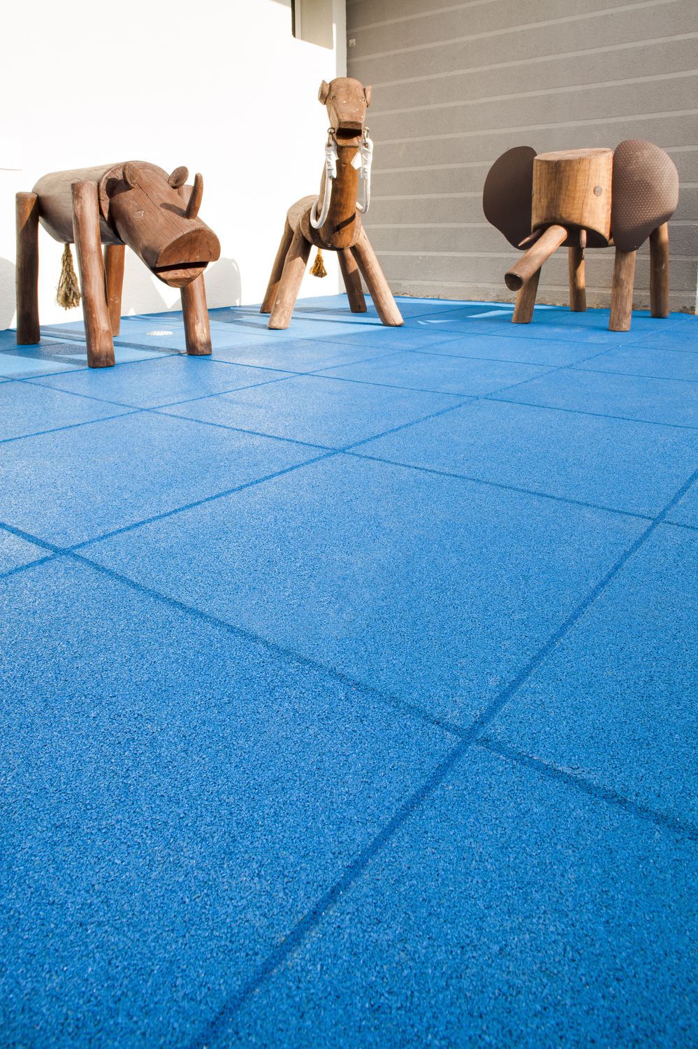 Rubber Floor Covering For Playgrounds For Public Spaces Tile Impact Soft Super Slim