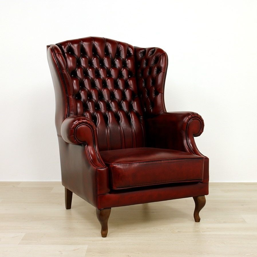 Chesterfield armchair - SHERLOCK - VAMA Divani - leather / wing / high-back