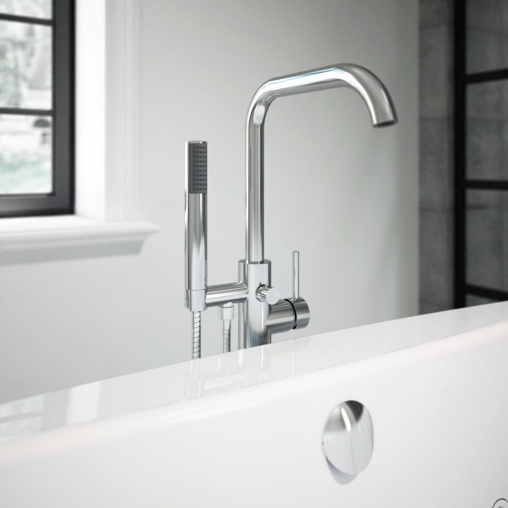 Shower mixer tap CONTENTO™ JACUZZI bathtub / floormounted / brass