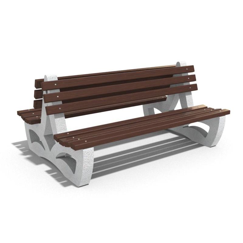 Public Bench Contemporary Wooden Fiber Reinforced Concrete