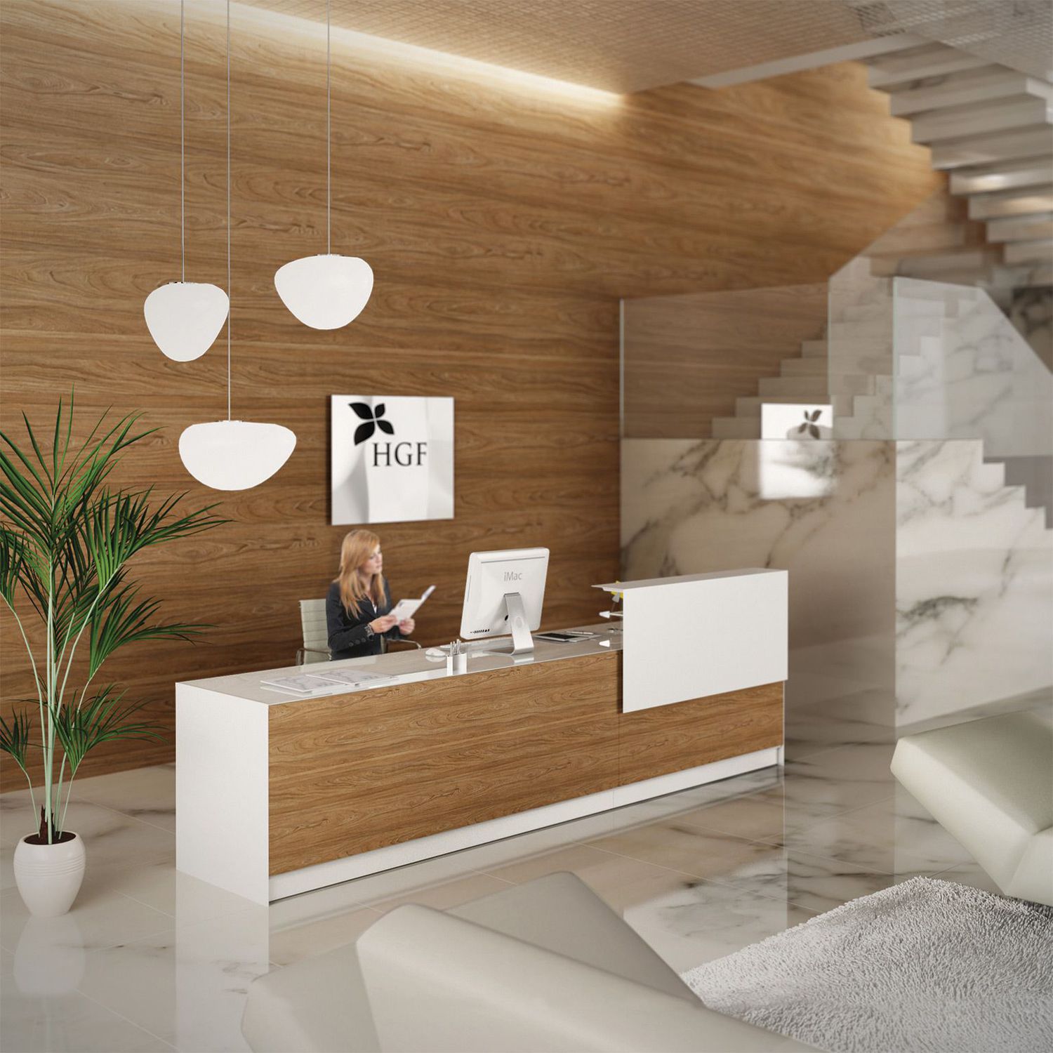 Modular Reception Desk Wooden B05 Gibam S Spa