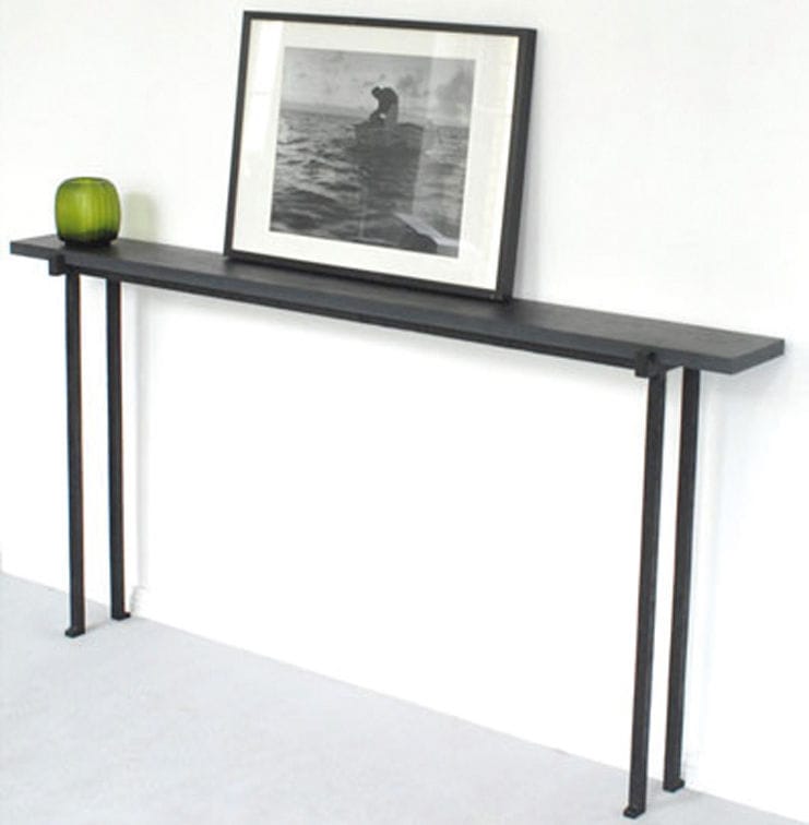 Contemporary Sideboard Table Glass Wrought Iron Bronze