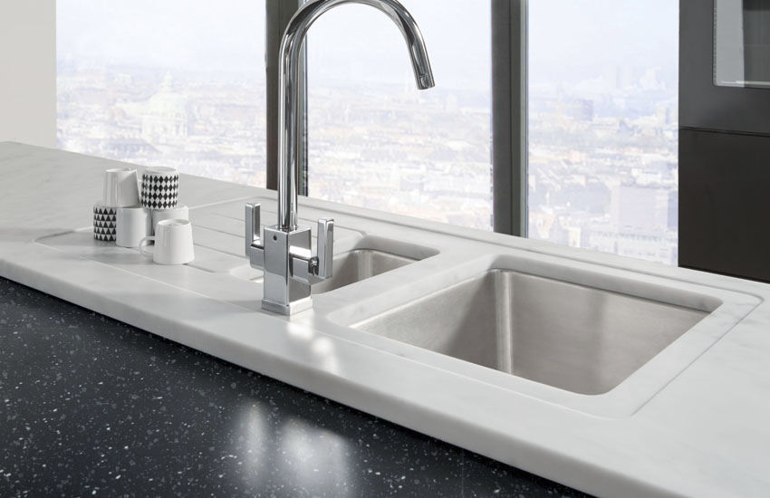 Solid Surface Countertop Kitchen Black Granite Minerva Work
