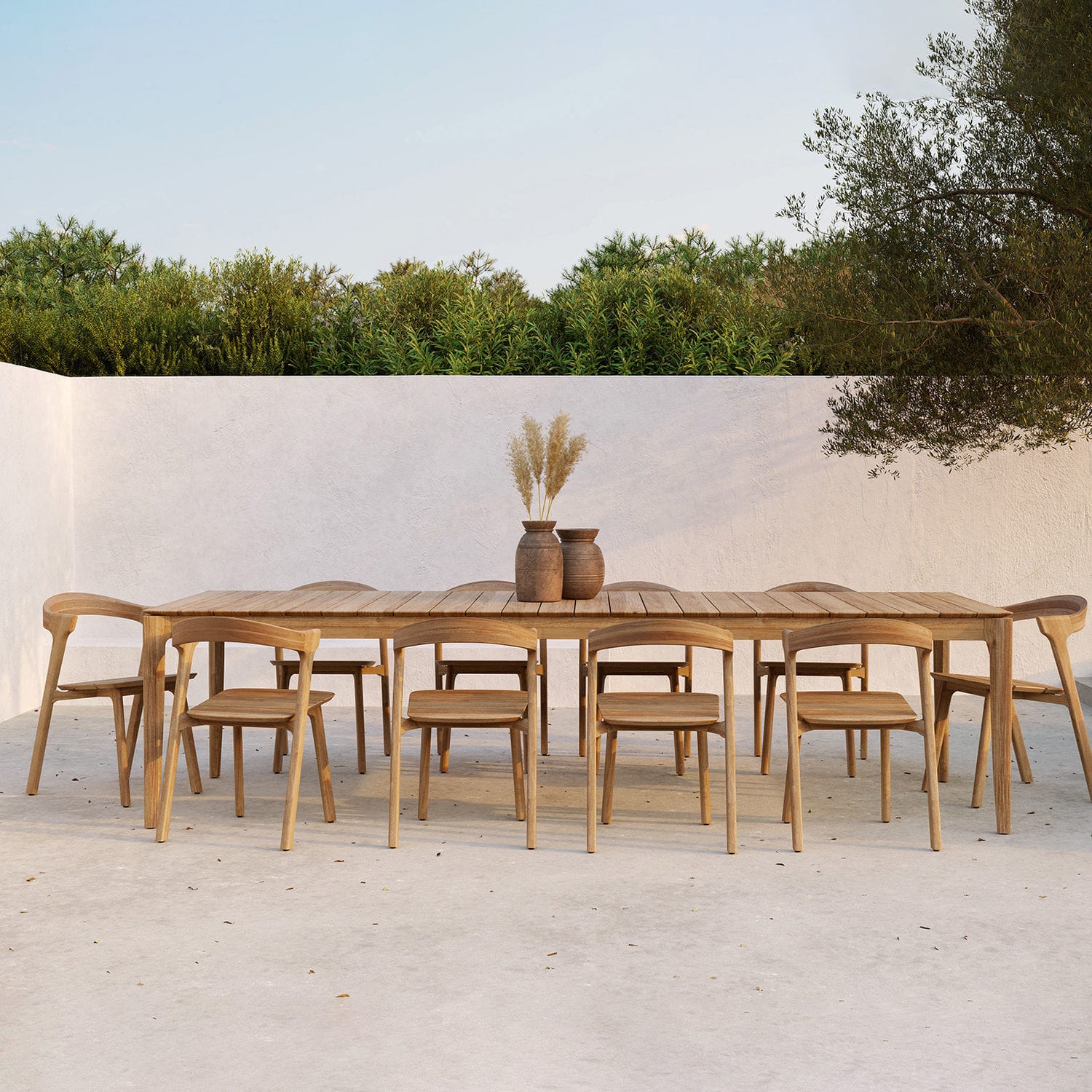 Contemporary dining table Bok ETHNICRAFT teak / teak base